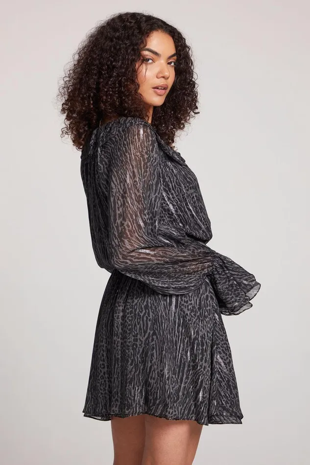 Womens Loungewear Chaser Brand Starlette Licorice Class Leopard Mini Dress
