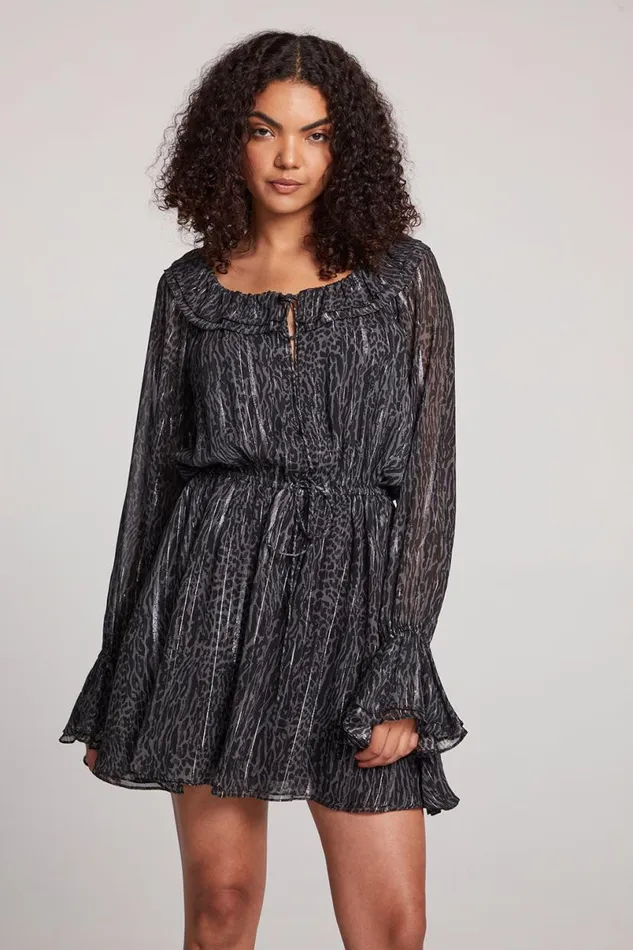Womens Loungewear Chaser Brand Starlette Licorice Class Leopard Mini Dress