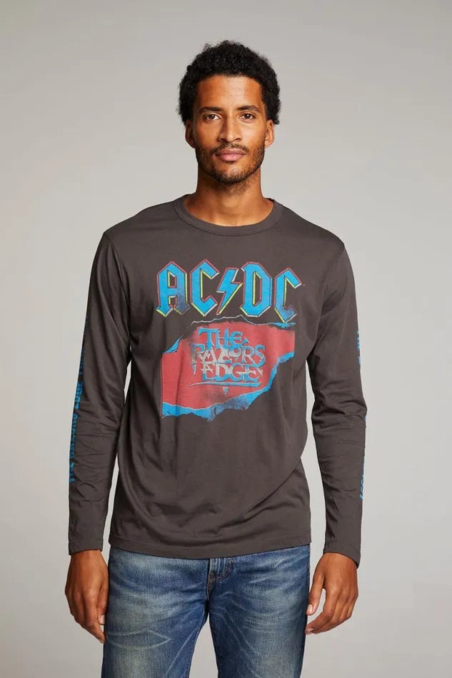 WomensMens Music Chaser Brand ACDC The Razors Edge Mens Tee