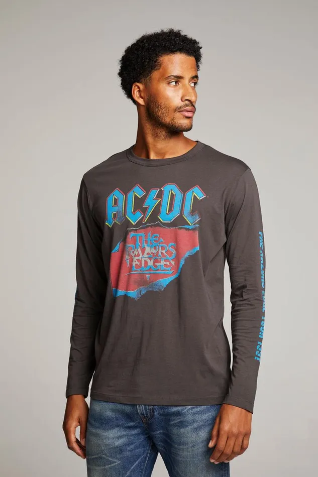 WomensMens Music Chaser Brand ACDC The Razors Edge Mens Tee