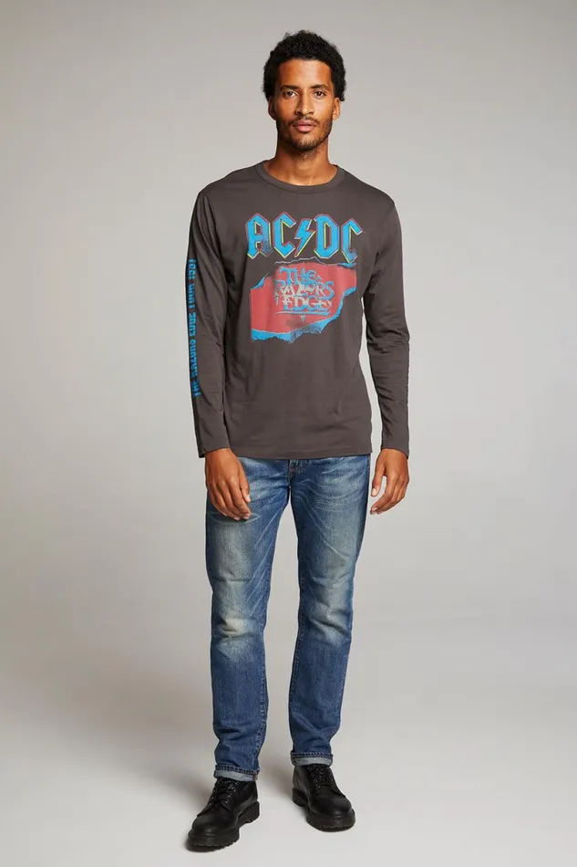 WomensMens Music Chaser Brand ACDC The Razors Edge Mens Tee
