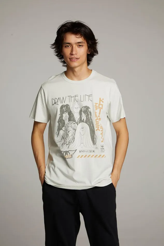 WomensMens Music Chaser Brand Aerosmith Draw The Line Crew Neck Tee