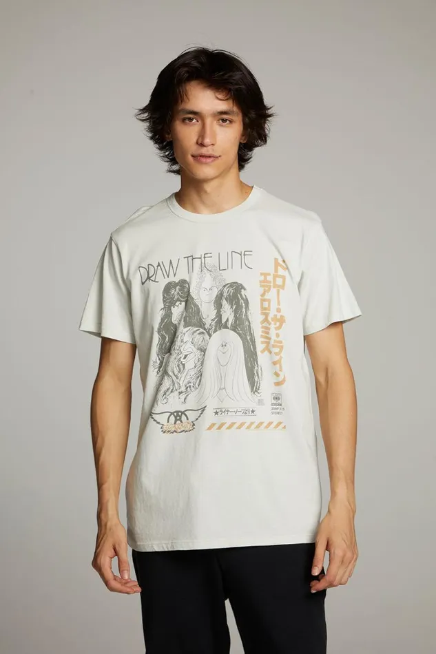 WomensMens Music Chaser Brand Aerosmith Draw The Line Crew Neck Tee