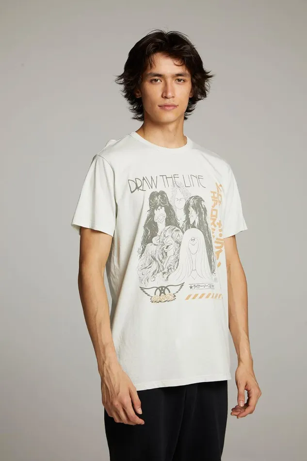 WomensMens Music Chaser Brand Aerosmith Draw The Line Crew Neck Tee