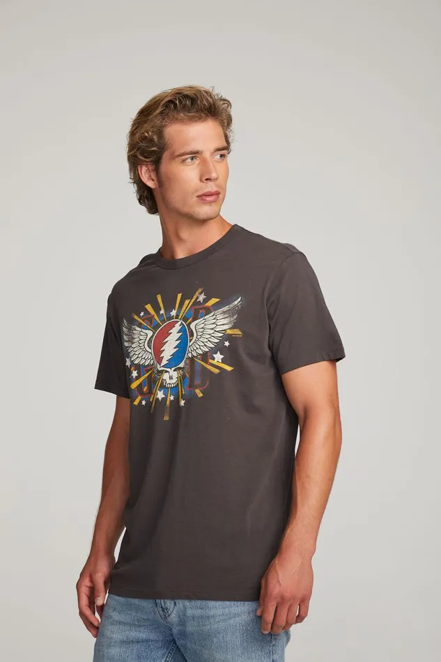 WomensMens Music Chaser Brand Grateful Dead Skull and Wings Mens Tee