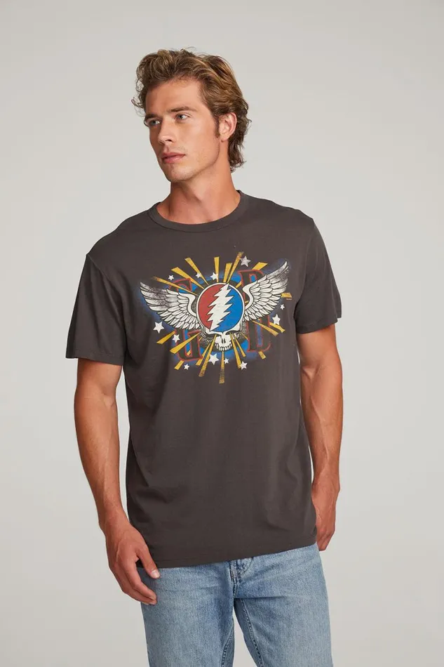 WomensMens Music Chaser Brand Grateful Dead Skull and Wings Mens Tee