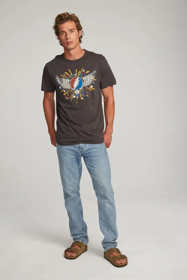 WomensMens Music Chaser Brand Grateful Dead Skull and Wings Mens Tee