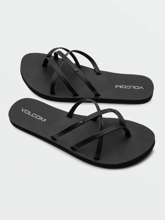 Womens Sandals Volcom New School II Sandals 8211 Black Out