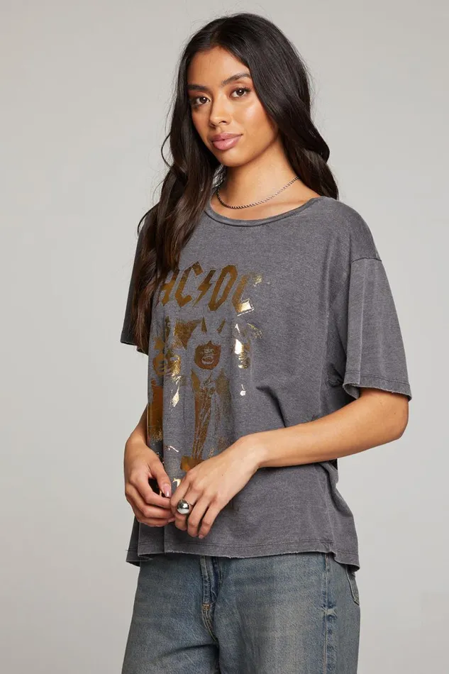 Womens Tops Chaser Brand ACDC Highway To Hell Tee