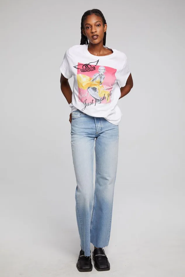 Womens Tops Chaser Brand Aerosmith Just Push Play Tee
