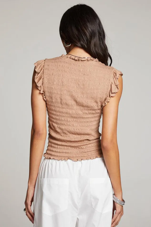 Womens Tops Chaser Brand Ann Warm Taupe Blouse