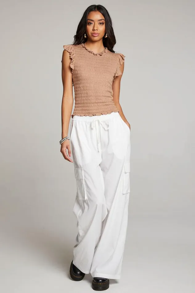 Womens Tops Chaser Brand Ann Warm Taupe Blouse