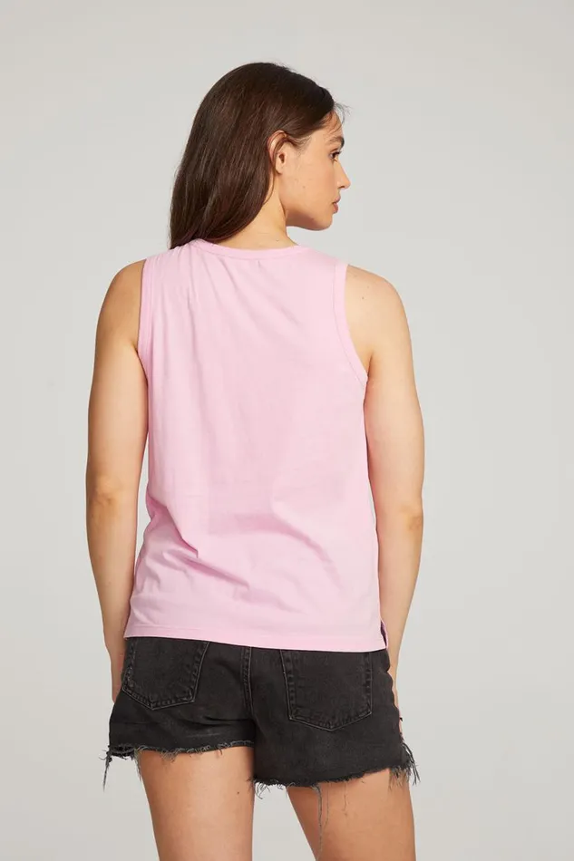 Womens Tops Chaser Brand Basic Pastel Lavender Slit Tank