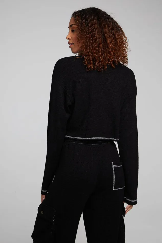 Womens Tops Chaser Brand Briaa Shadow Black Long Sleeve Tee