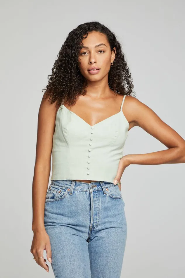 Womens Tops Chaser Brand Cara Tank Top 8211 Sage