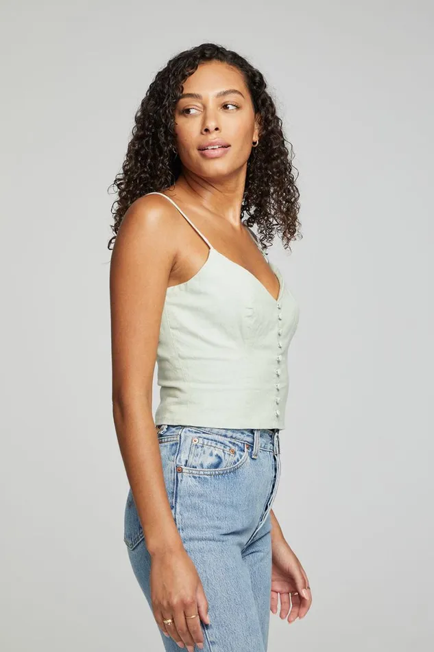 Womens Tops Chaser Brand Cara Tank Top 8211 Sage