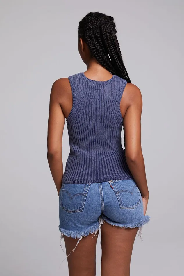 Womens Tops Chaser Brand Carnaby Washed Indigo Tank Top