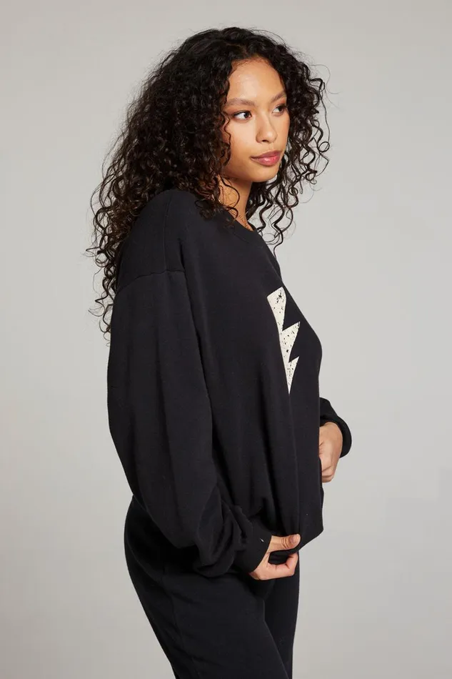 Womens Tops Chaser Brand Distressed Bolt Long Sleeve