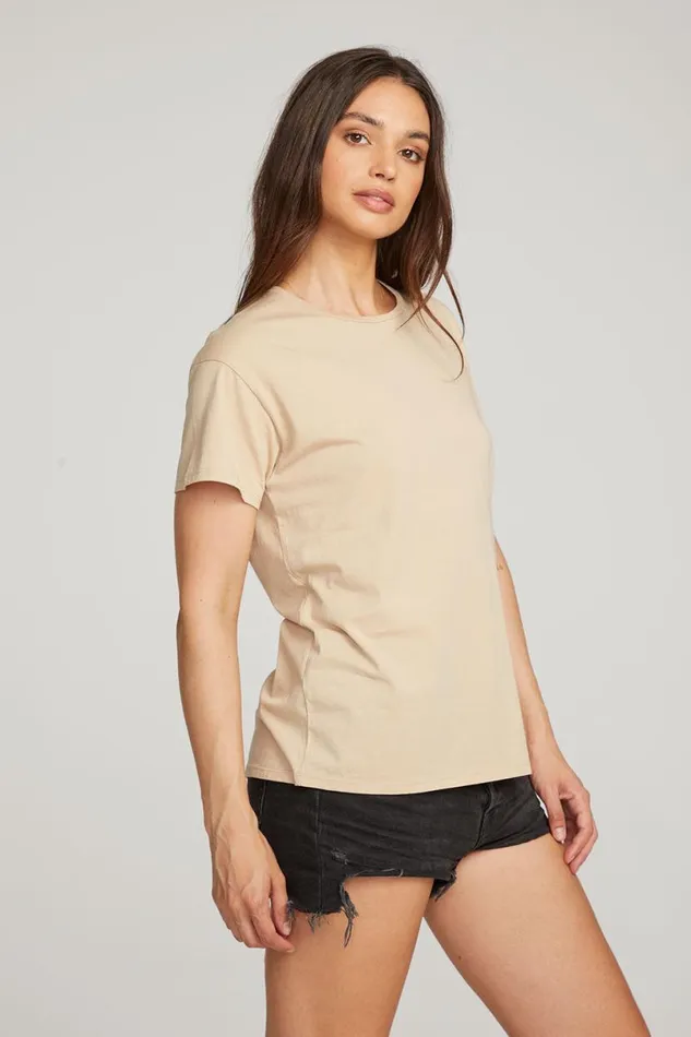 Womens Tops Chaser Brand Everyday Essential Cappuccino Crew Neck Tee