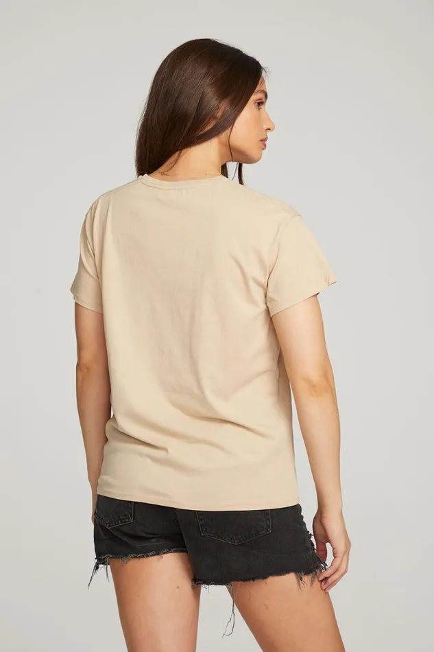 Womens Tops Chaser Brand Everyday Essential Cappuccino Crew Neck Tee
