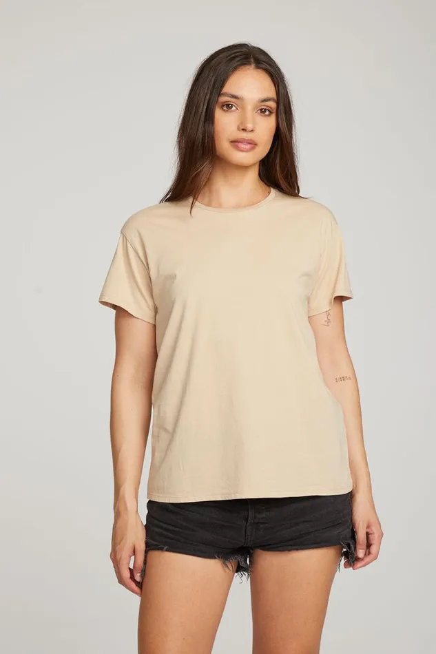Womens Tops Chaser Brand Everyday Essential Cappuccino Crew Neck Tee