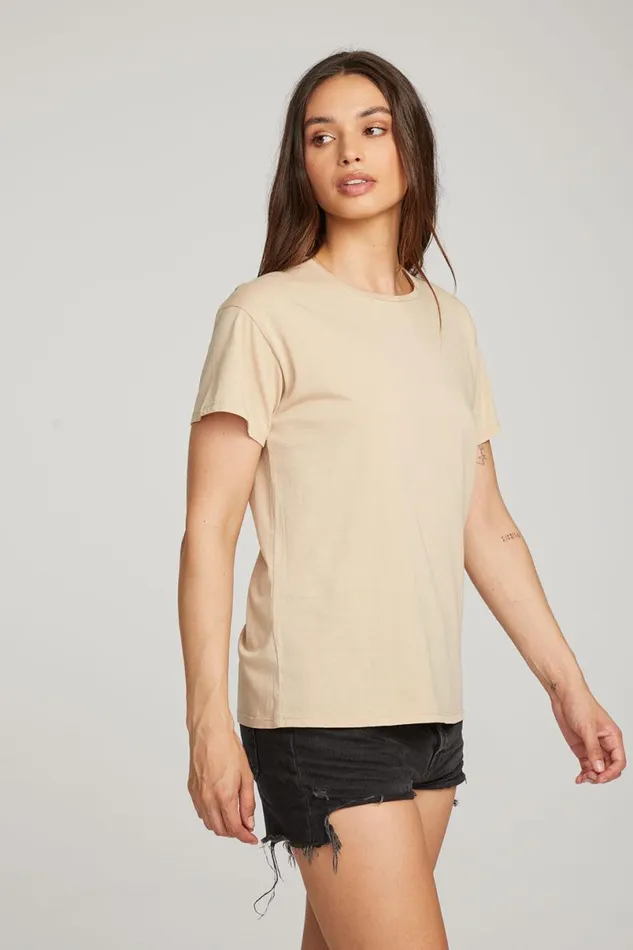 Womens Tops Chaser Brand Everyday Essential Cappuccino Crew Neck Tee