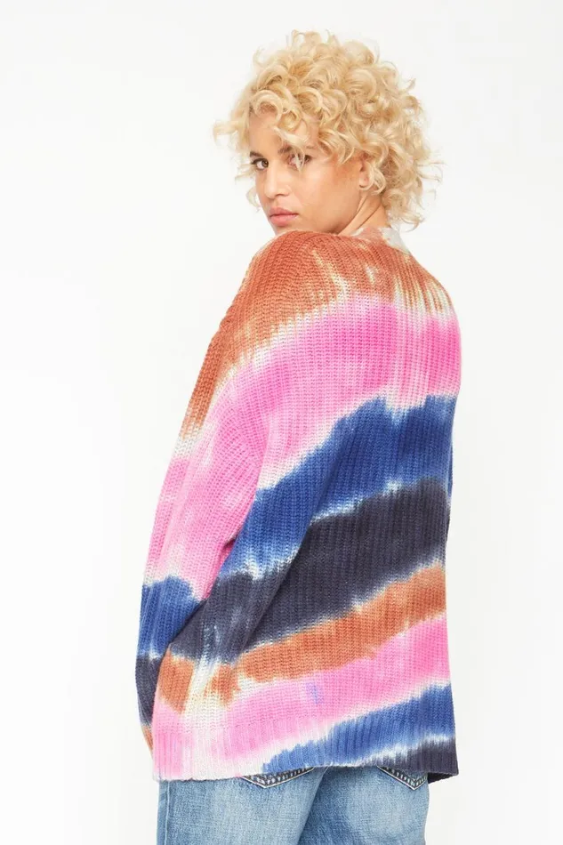 Womens Tops Chaser Brand Grandpa Cardigan Sweater 8211 Tie Dye