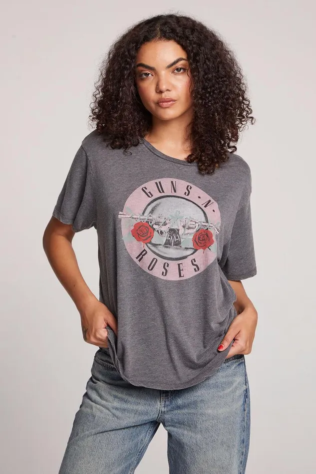 Womens Tops Chaser Brand Guns N039 Roses Classic Logo Tee