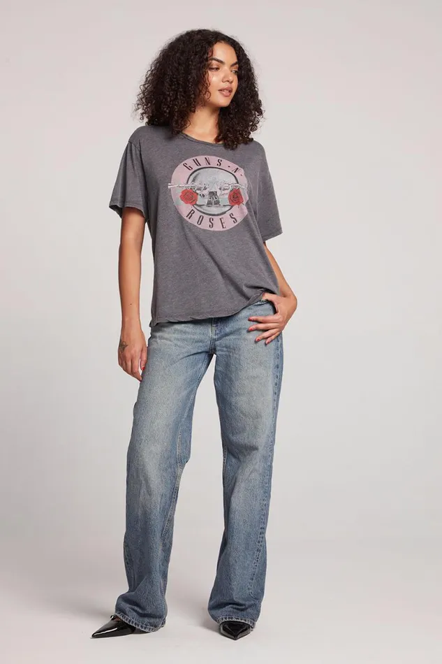 Womens Tops Chaser Brand Guns N039 Roses Classic Logo Tee