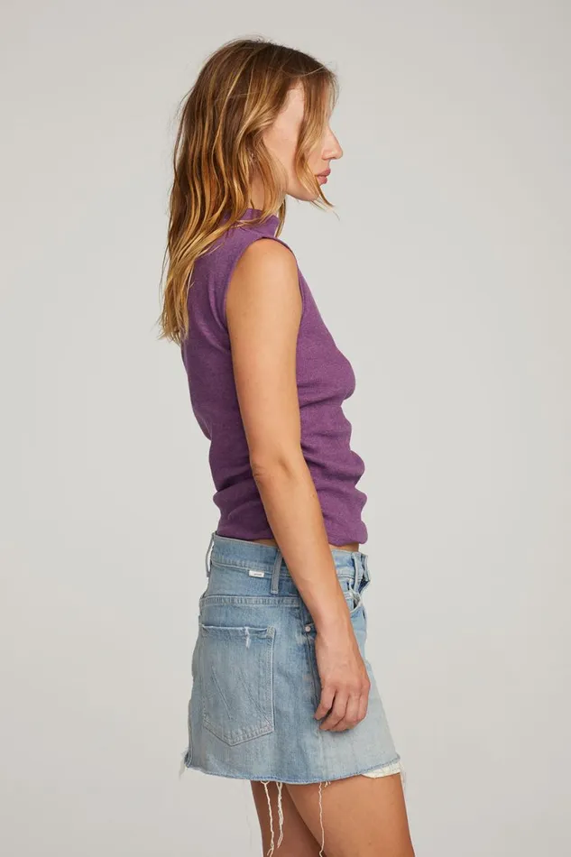 Womens Tops Chaser Brand Haileyy Eggplant Tank Top