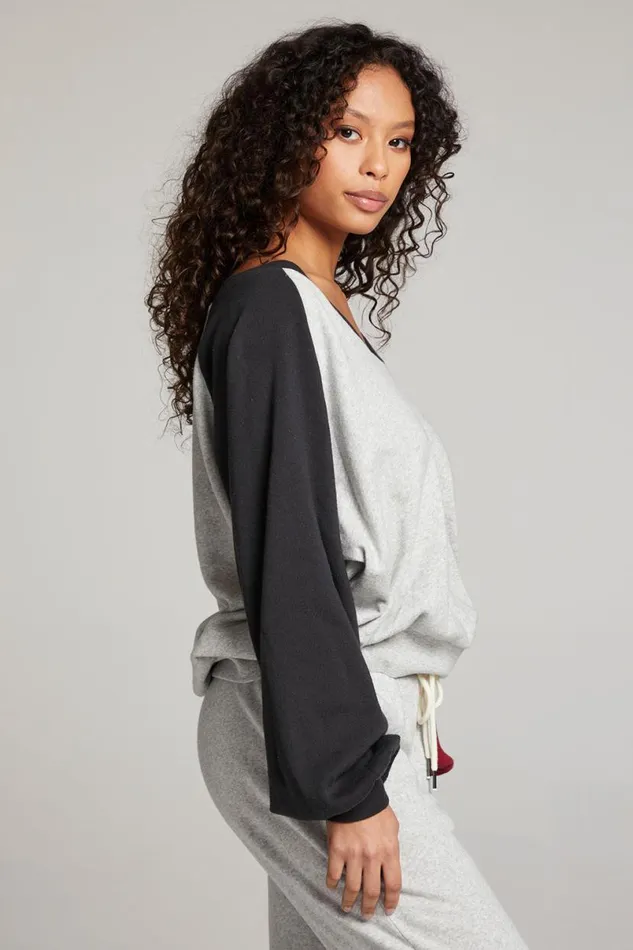 Womens Tops Chaser Brand Hannah Fire Color Block V Neck Pullover