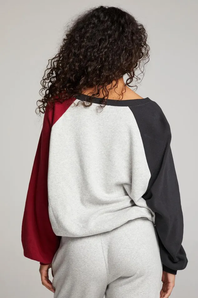 Womens Tops Chaser Brand Hannah Fire Color Block V Neck Pullover
