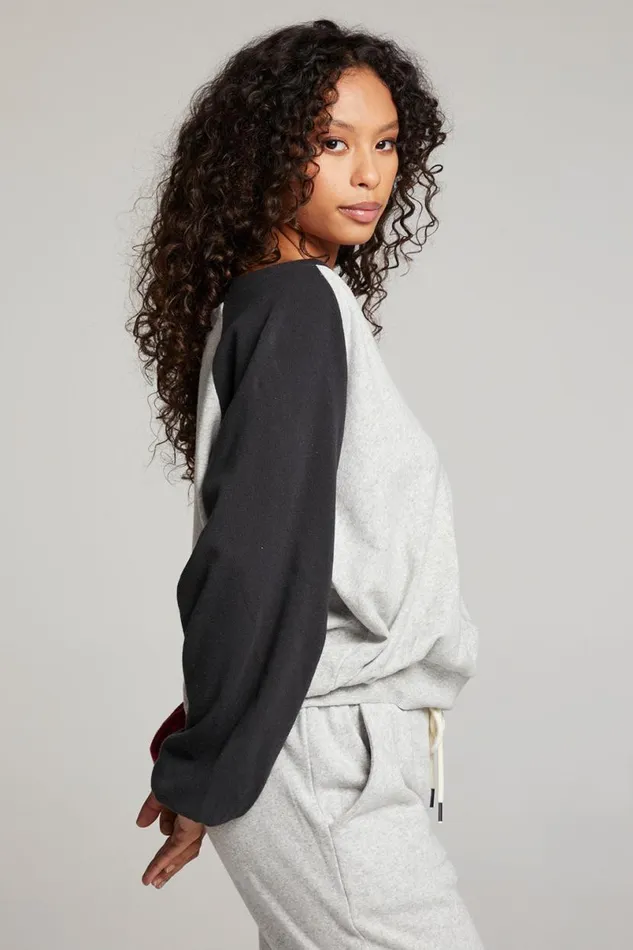Womens Tops Chaser Brand Hannah Fire Color Block V Neck Pullover