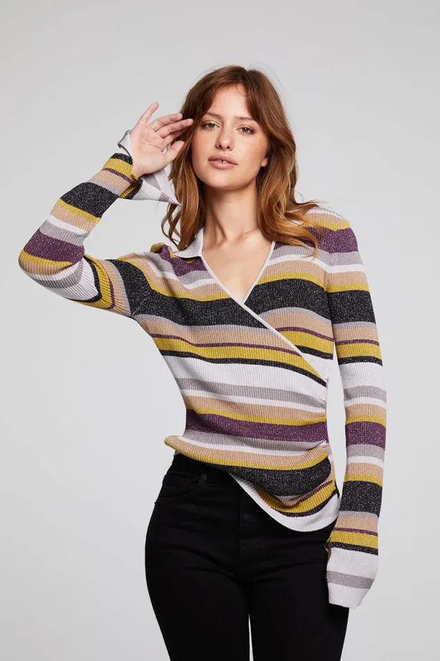 Womens Tops Chaser Brand Harper Haight Street Stripe Long Sleeve