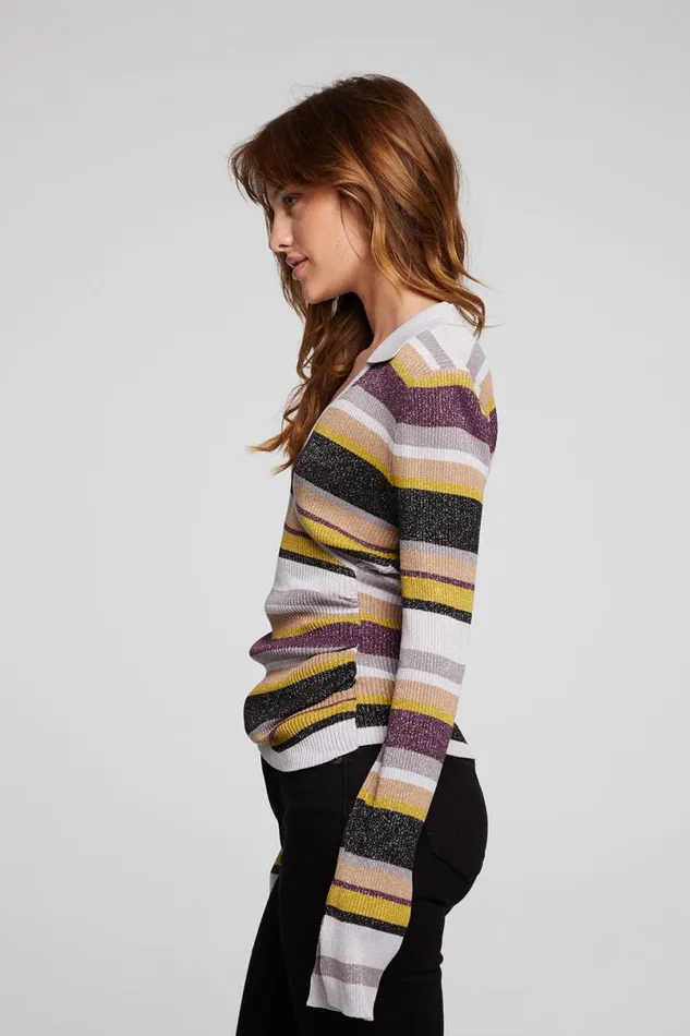 Womens Tops Chaser Brand Harper Haight Street Stripe Long Sleeve