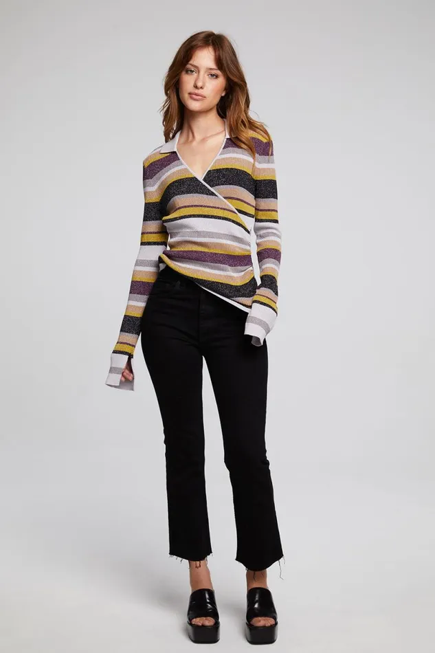 Womens Tops Chaser Brand Harper Haight Street Stripe Long Sleeve