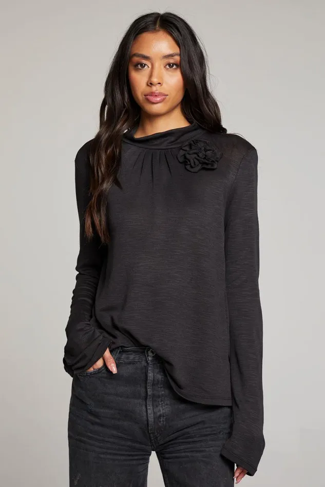 Womens Tops Chaser Brand Hill Licorice Long Sleeve