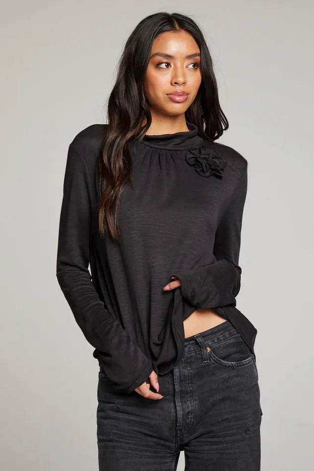 Womens Tops Chaser Brand Hill Licorice Long Sleeve