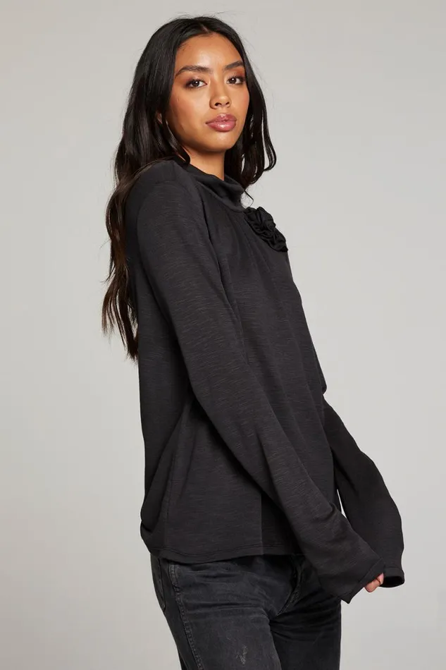 Womens Tops Chaser Brand Hill Licorice Long Sleeve