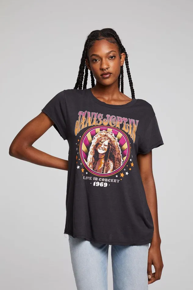 Womens Tops Chaser Brand Janis Joplin Live 1969 Sonoma Tee