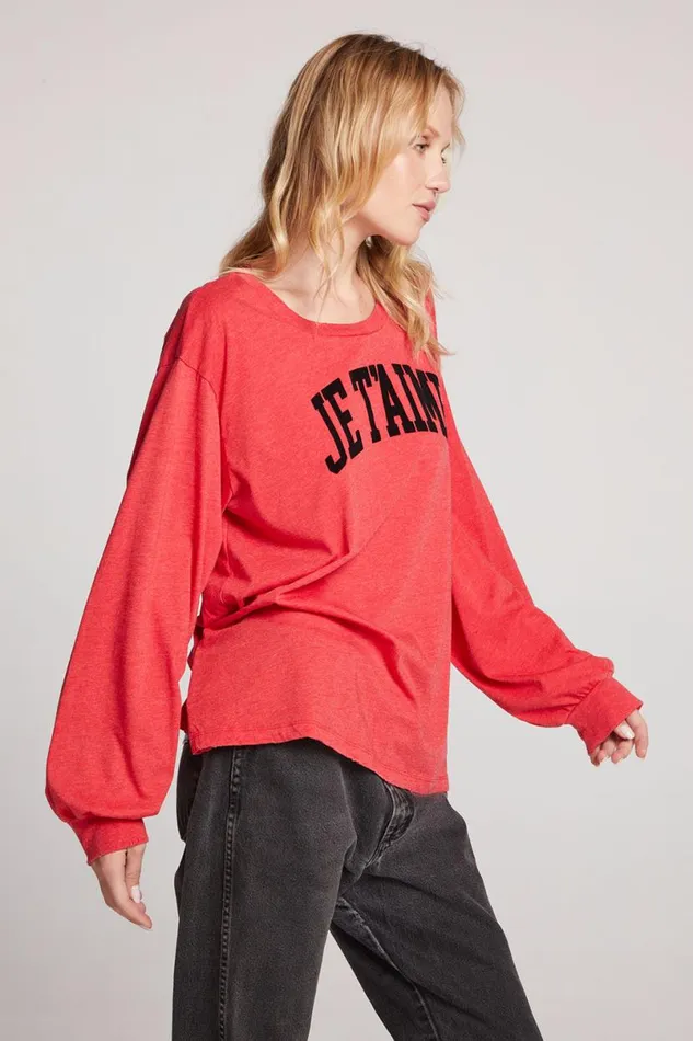 Womens Tops Chaser Brand Je Taime Long Sleeve