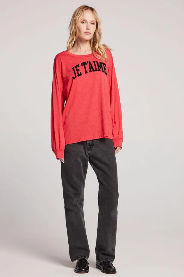 Womens Tops Chaser Brand Je Taime Long Sleeve
