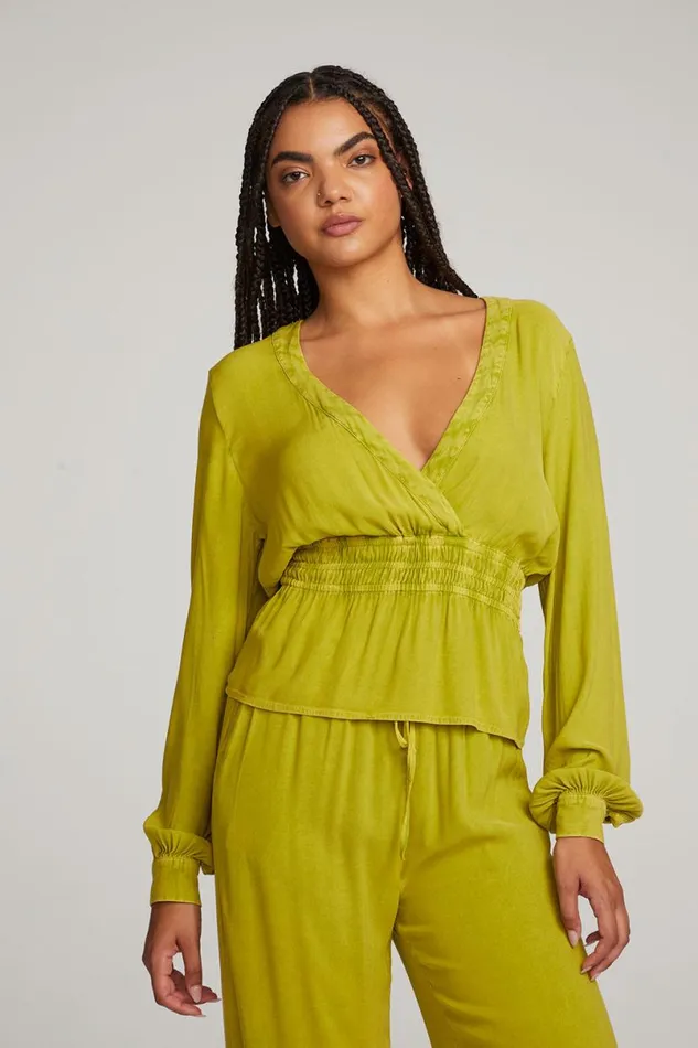 Womens Tops Chaser Brand Liberty Citron Blouse