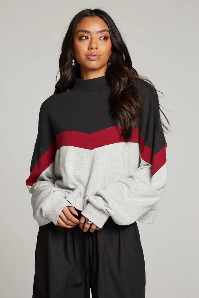 Womens Tops Chaser Brand Liz Fire Color Block Pullover