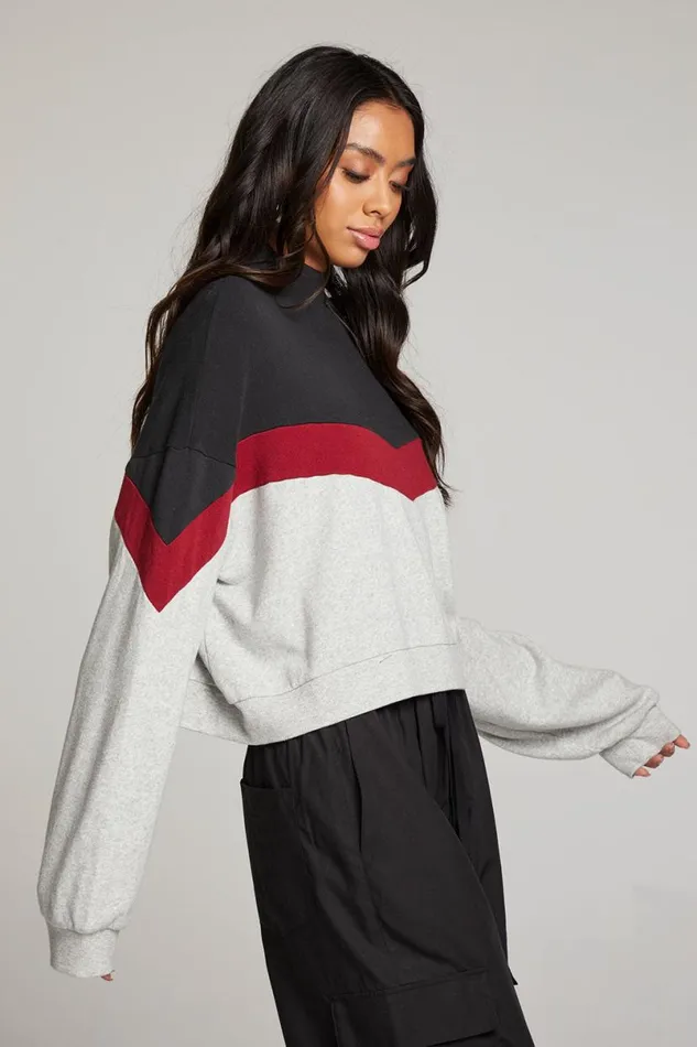 Womens Tops Chaser Brand Liz Fire Color Block Pullover