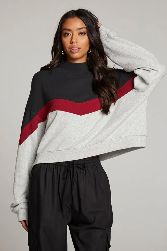 Womens Tops Chaser Brand Liz Fire Color Block Pullover