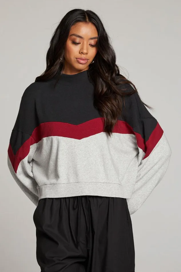 Womens Tops Chaser Brand Liz Fire Color Block Pullover
