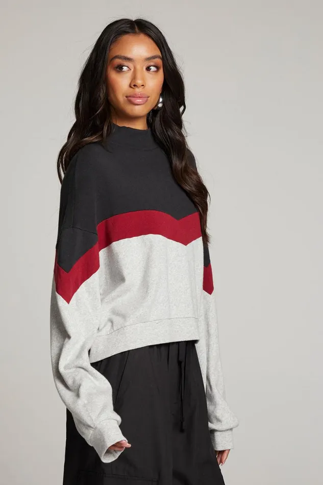 Womens Tops Chaser Brand Liz Fire Color Block Pullover