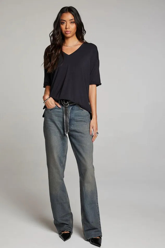Womens Tops Chaser Brand Mason Licorice V Neck