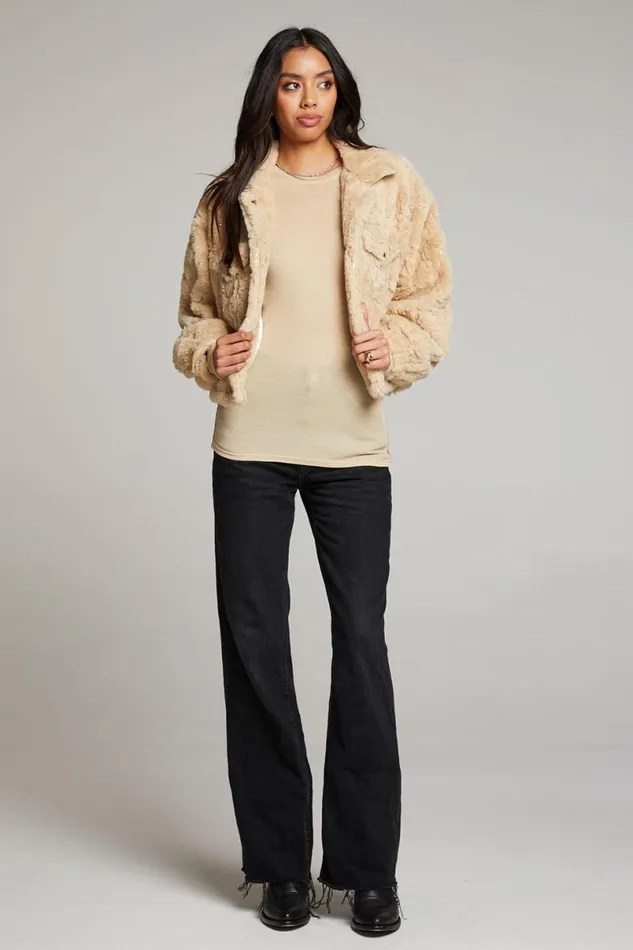 Womens Tops Chaser Brand Minnie Capuccino Jacket